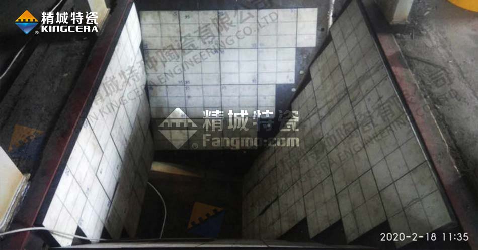 矿山集料斗安装耐磨陶瓷衬板 矿山集料斗安装耐磨陶瓷衬板